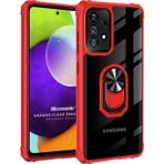 Microsonic Samsung Galaxy A52S Grande Clear Ring Holder Kırmızı Kılıf