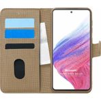 Microsonic Samsung Galaxy A53 5G Fabric Book Wallet Gold Cep Telefonu Kılıfı