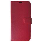 Microsonic Samsung Galaxy A7 2018 için Kılıf Delux Leather Wallet Kırmızı [Galaxy A7 2018 ile Uyumlu Kılıf - Kırmızı]