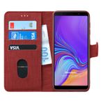 Microsonic Samsung Galaxy A7 2018 için Kılıf Fabric Book Wallet Kırmızı [Galaxy A7 2018 ile Uyumlu Kılıf - Kırmızı]