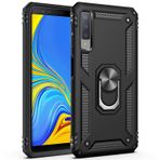 Microsonic Samsung Galaxy A7 2018 için Kılıf Military Ring Holder Siyah [Galaxy A7 2018 ile Uyumlu Kılıf - Siyah]
