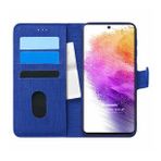 Microsonic Samsung Galaxy A73 5G Fabric Book Wallet Lacivert Kılıf