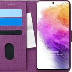 Microsonic Samsung Galaxy A73 5G Fabric Book Wallet Mor Cep Telefonu Kılıf