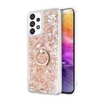 Microsonic Samsung Galaxy A73 5G Glitter Liquid Holder Gold Cep Telefonu Kılıfı