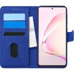 Microsonic Samsung Galaxy A81 Fabric Book Wallet Lacivert Kılıf