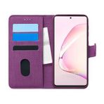 Microsonic Samsung Galaxy A81 Fabric Book Wallet Mor Cep Telefonu Kılıf