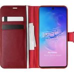 Microsonic Samsung Galaxy A91 Delux Leather Wallet Kırmızı Kılıf