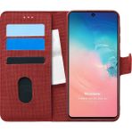 Microsonic Samsung Galaxy A91 Fabric Book Wallet Kırmızı Kılıf