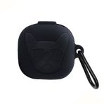 Microsonic Samsung Galaxy Buds 2 Cartoon Figürlü Silikon Buldog Siyah Kılıf