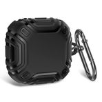 Microsonic Samsung Galaxy Buds 2 için Kılıf Military Darbe Emici + Askılık Siyah [Buds 2 ile Uyumlu Kılıf - Siyah]