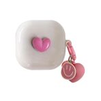 Microsonic Samsung Galaxy Buds Pro Süslü Kalp Desenli Pembe Kılıf