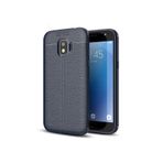 Microsonic Samsung Galaxy Grand Prime Pro Deri Dokulu Silikon Lacivert Kılıf