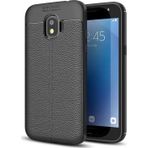 Microsonic Samsung Galaxy J2 Pro 2018 Deri Dokulu Silikon Siyah Kılıf