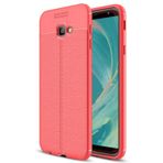 Microsonic Samsung Galaxy J4 Core için Kılıf Deri Dokulu Silikon Kırmızı [Galaxy J4 Core ile Uyumlu Kılıf - Kırmızı]