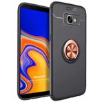 Microsonic Samsung Galaxy J4 Core için Kılıf Kickstand Ring Holder Siyah Rose [Galaxy J4 Core ile Uyumlu Kılıf - Siyah - Rose]