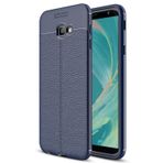 Microsonic Samsung Galaxy J4 Deri Dokulu Silikon Lacivert Kılıf