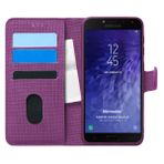 Microsonic Samsung Galaxy J4 Fabric Book Wallet Mor Cep Telefonu Kılıfı