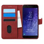 Microsonic Samsung Galaxy J4 için Kılıf Fabric Book Wallet Kırmızı [Galaxy J4 ile Uyumlu Kılıf - Kırmızı]