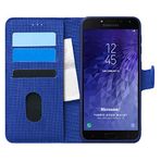 Microsonic Samsung Galaxy J4 için Kılıf Fabric Book Wallet Lacivert [Galaxy J4 ile Uyumlu Kılıf - Lacivert]