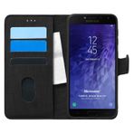 Microsonic Samsung Galaxy J4 için Kılıf Fabric Book Wallet Siyah [Galaxy J4 ile Uyumlu Kılıf - Siyah]