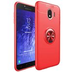 Microsonic Samsung Galaxy J4 için Kılıf Kickstand Ring Holder Kırmızı [Galaxy J4 ile Uyumlu Kılıf - Kırmızı]