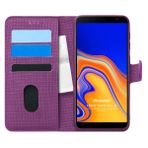 Microsonic Samsung Galaxy J4 Plus Fabric Book Wallet Mor Cep Telefonu Kılıfı