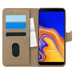 Microsonic Samsung Galaxy J4 Plus için Kılıf Fabric Book Wallet Gold [Galaxy J4 Plus ile Uyumlu Kılıf - Gold]