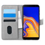 Microsonic Samsung Galaxy J4 Plus için Kılıf Fabric Book Wallet Gri [Galaxy J4 Plus ile Uyumlu Kılıf - Gri]