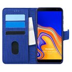 Microsonic Samsung Galaxy J4 Plus için Kılıf Fabric Book Wallet Lacivert [Galaxy J4 Plus ile Uyumlu Kılıf - Lacivert]