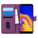 Microsonic Samsung Galaxy J4 Plus için Kılıf Fabric Book Wallet Mor [Galaxy J4 Plus ile Uyumlu Kılıf - Mor]