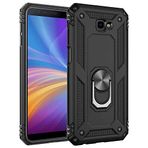 Microsonic Samsung Galaxy J4 Plus için Kılıf Military Ring Holder Siyah [Galaxy J4 Plus ile Uyumlu Kılıf - Siyah]