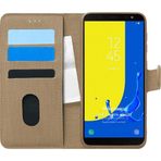 Microsonic Samsung Galaxy J6 Fabric Book Wallet Gold Cep Telefonu Kılıfı