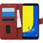 Microsonic Samsung Galaxy J6 Fabric Book Wallet Kırmızı Kılıf