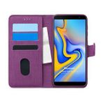 Microsonic Samsung Galaxy J6 Plus Fabric Book Wallet Mor Cep Telefonu Kılıfı