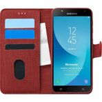 Microsonic Samsung Galaxy J7 Core Fabric Book Wallet Kırmızı Kılıf