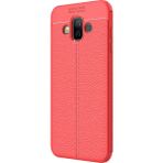 Microsonic Samsung Galaxy J7 Duo Deri Dokulu Silikon Kırmızı Kılıf