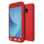 Microsonic Samsung Galaxy J7 Pro Double Dip 360 Protective Kırmızı Kılıf