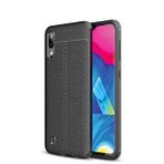 Microsonic Samsung Galaxy M10 Deri Dokulu Siyah Silikon Kılıf
