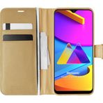 Microsonic Samsung Galaxy M10S Delux Leather Wallet Gold Kılıf