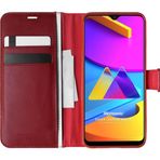 Microsonic Samsung Galaxy M10S Delux Leather Wallet Kırmızı Kılıf
