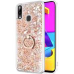 Microsonic Samsung Galaxy M10S Glitter Liquid Holder Gold Kılıf