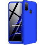 Microsonic Samsung Galaxy M21 Double Dip 360 Protective Mavi Cep Telefonu Kılıfı