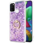Microsonic Samsung Galaxy M21 Glitter Liquid Holder Mor Cep Telefonu Kılıfı