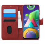 Microsonic Samsung Galaxy M21 Kırmızı Fabric Book Wallet Cep Telefon Kılıfı