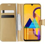 Microsonic Samsung Galaxy M30S Delux Leather Wallet Gold Kılıf