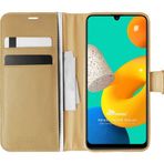 Microsonic Samsung Galaxy M32 4G Delux Leather Wallet Gold Kılıf