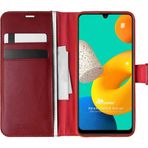 Microsonic Samsung Galaxy M32 4G Delux Leather Wallet Kırmızı Kılıf