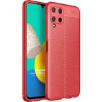 Microsonic Samsung Galaxy M32 4G Deri Dokulu Silikon Kırmızı Kılıf