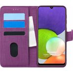 Microsonic Samsung Galaxy M32 4G Fabric Book Wallet Mor Kılıf
