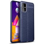 Microsonic Samsung Galaxy M51 Deri Dokulu Silikon Lacivert Kılıf